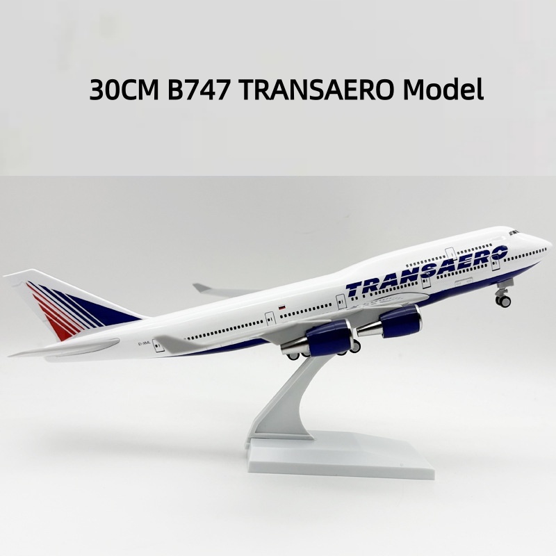 Model Airplane Plastic - โมเดลเครื่องบิน B747 รัสเซีย ทรานซาเอโร ขนาด 30