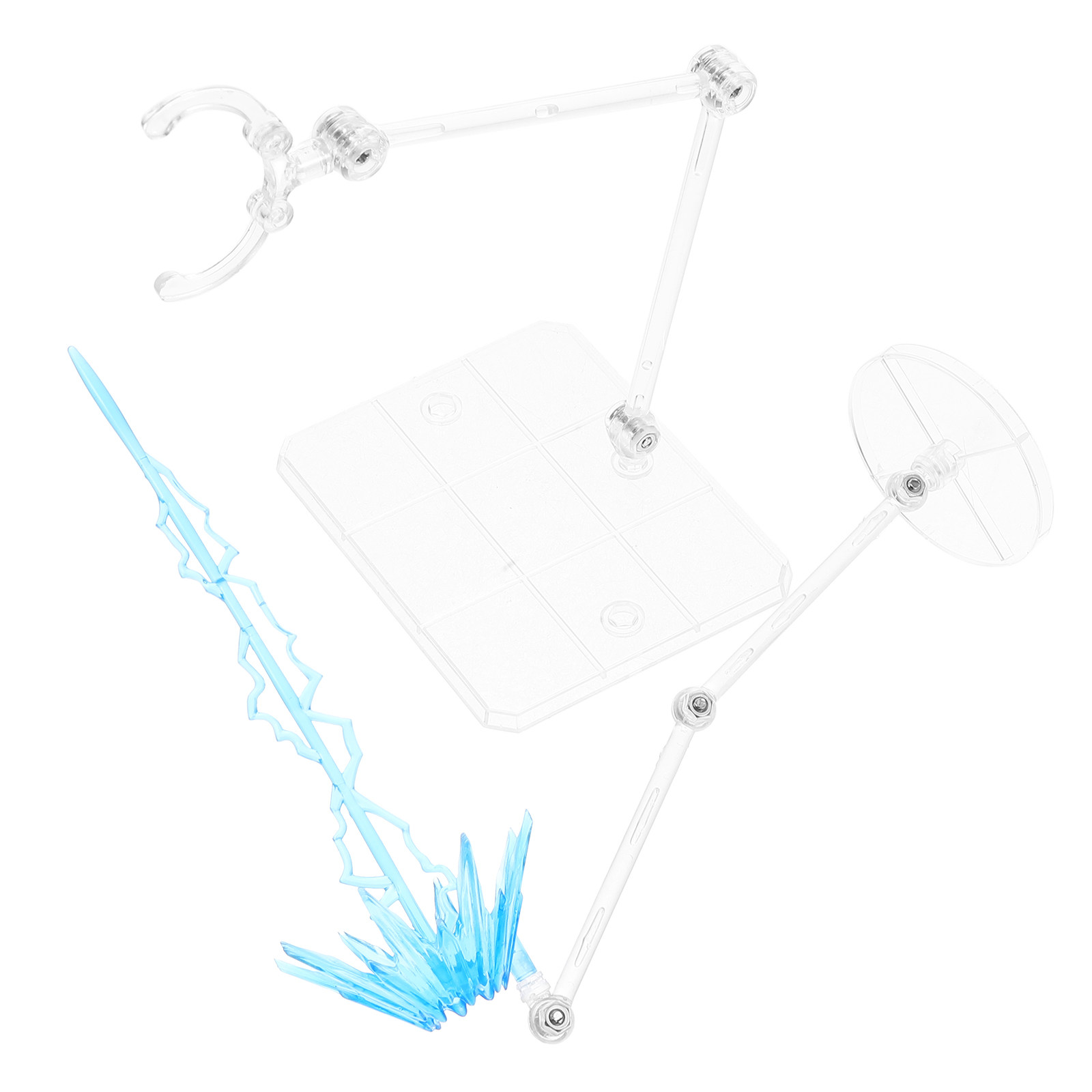 Action Figure Stand - ชุดฐานอะคริลิกใสสำหรับตั้งโชว์ฟิกเกอร์แอคชั่นพร้อมเอฟเฟกต์พลังงานเสมือนจริง 1 ชุด พร้อมของตกแต่ง เพิ่มความโดดเด่นทางภาพสำหรับสินค้าป๊อปคัลเจอร์